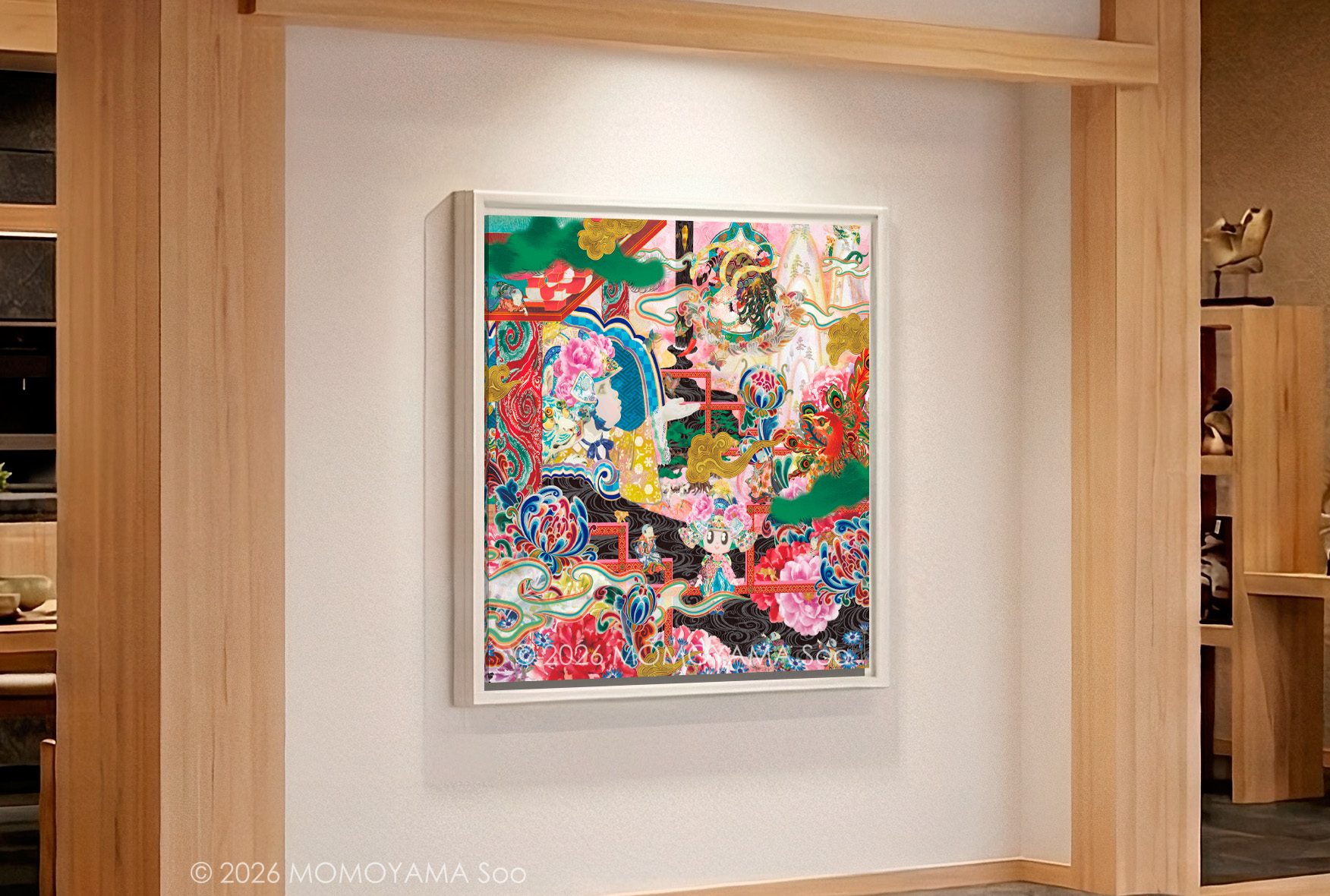 桃山三「流れ-3」S15  652x652mm mixed「流れ-2」S50  1167x1167mm mixed