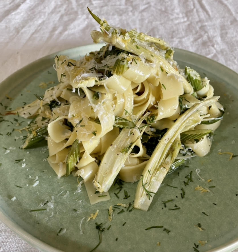 Tagliatelle with chard and fennel