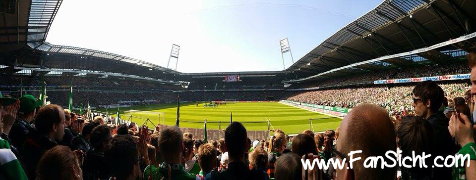 Foto der Sicht im Weserstadion in Ostkurve