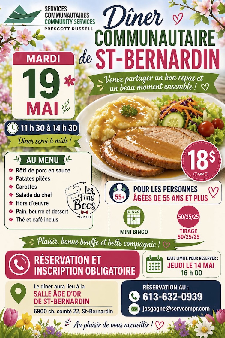 Affiche du dîner du 19 mai 2026