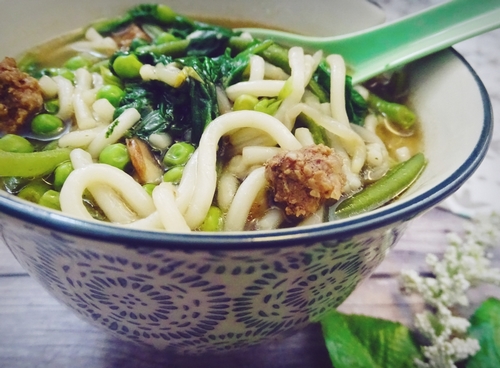 Ramens Bœufs et Légumes verts