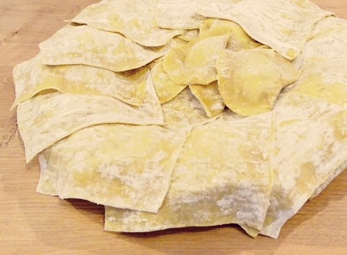 Ravioles Jambon cru, Ricotta et Basilic