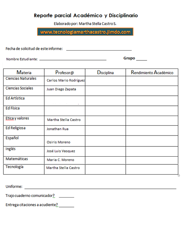 este reporte lo pueden imprimir para solicitar informaci 243 n formato de reporte de indisciplina escolar