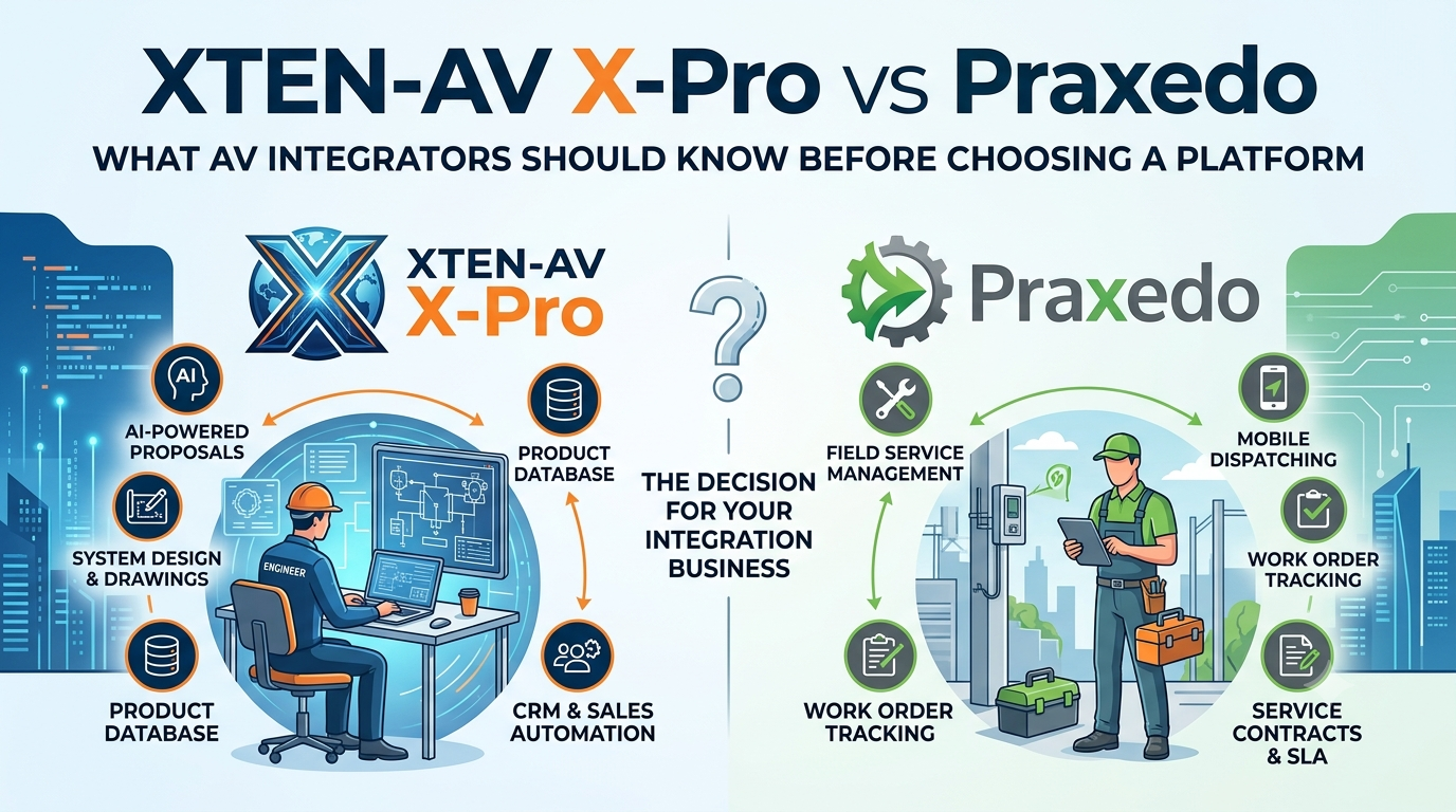 XTEN-AV X-Pro vs Praxedo: What AV Integrators Should Know Before Choosing a Platform