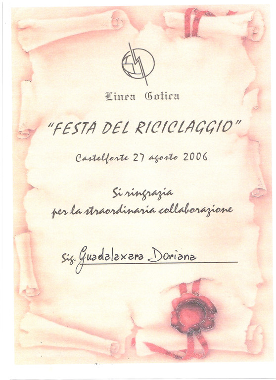 Agosto 2006. Festa del riciclaggio. Castelforte (LT)