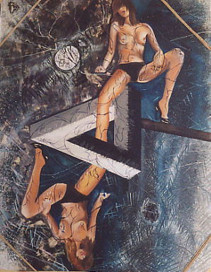 Doriana Guadalaxara Specchi bugiardi, 2006 Olio e polimaterico su cartoncino telato 50x70