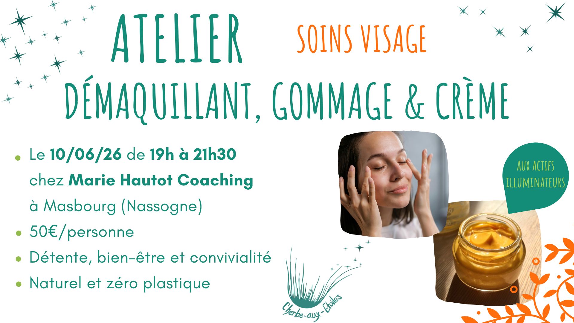 Atelier fabrication 3 soins visage : naturels et zéro plastique