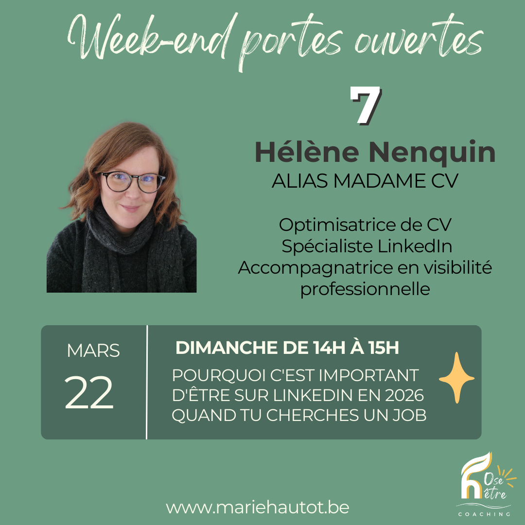 Je te présente Hélène Nenquin alias madame CV