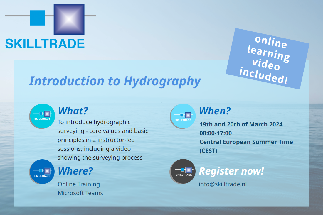 19th and 20th March 2024 - Online two-day short course: Introduction to Hydrography