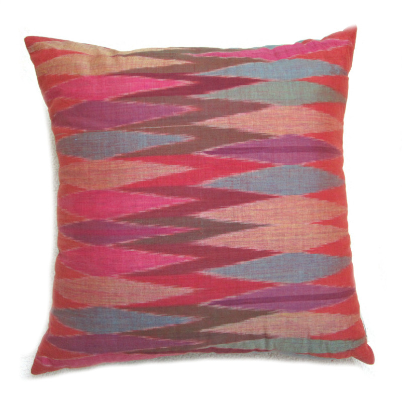 Orange Ikat Pillow Textiil Modern Global Decor & Artisan Textiles