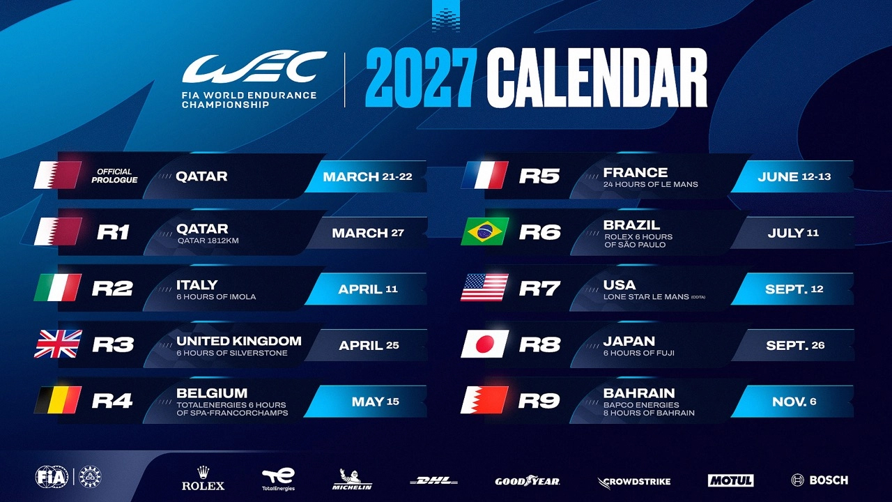 FIA WEC veröffentlicht Kalender 2027 mit neun Rennen, während die Serie weiter wächst