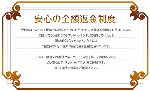 スリムレッグラボは安心全額返金制度つき