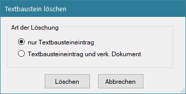 Verknüpften Textbaustein löschen