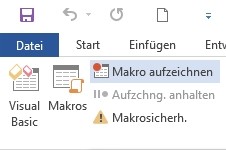 Toolbar von MS Word