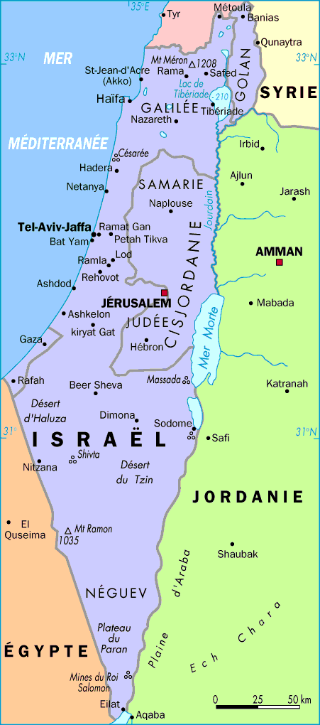 carte israel ville