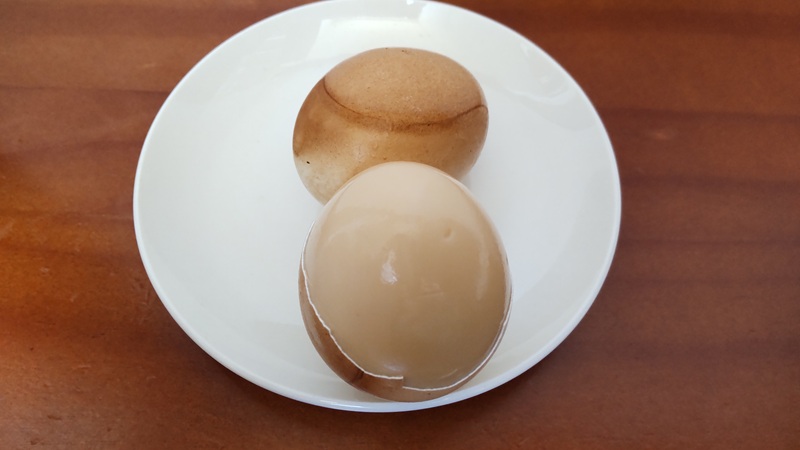 自家製の「ほうじ茶ゆで卵」