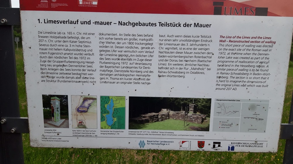 Infotafel zu Limesverlauf und Limesmauer