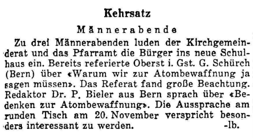 1958.11.16 - Der Bund - Männerabende