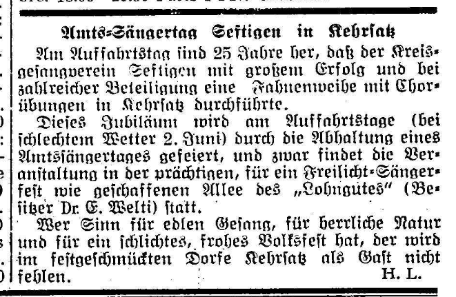 1935.05.30 - Der Bund - Amtssänger-Tag