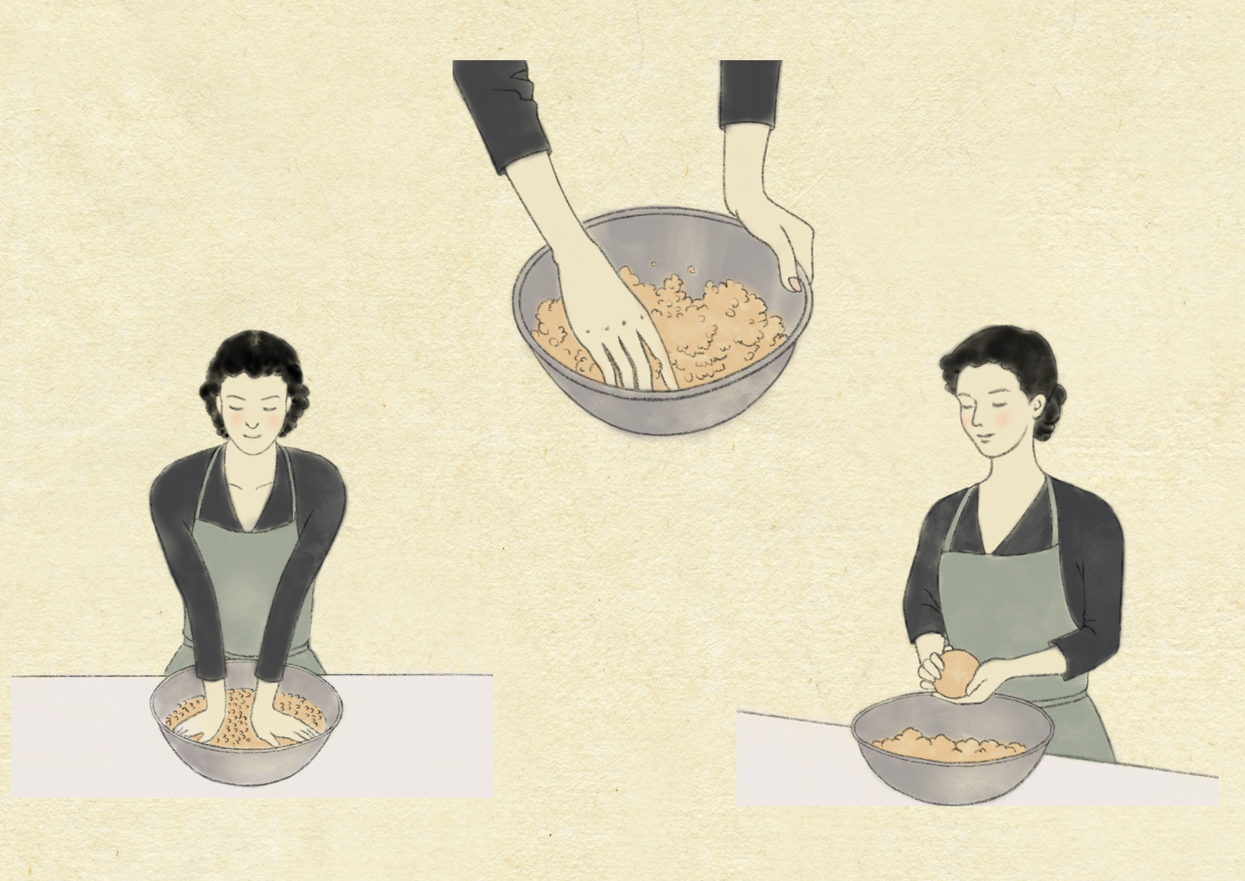 The work for  “making miso at home” .「niceday visa 1月号」特集「手作り味噌に挑戦」の挿絵