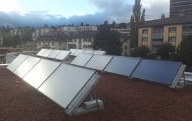 Solarthermie Flachdach Anlage von bern.solar