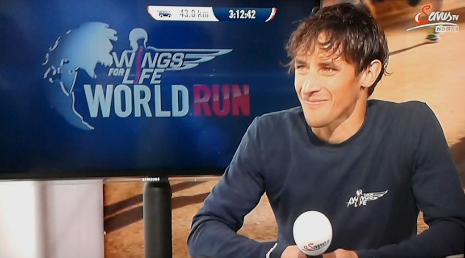 Wings for Life Botschafter Michi Kurz. ServusTV©2015 /screenshot