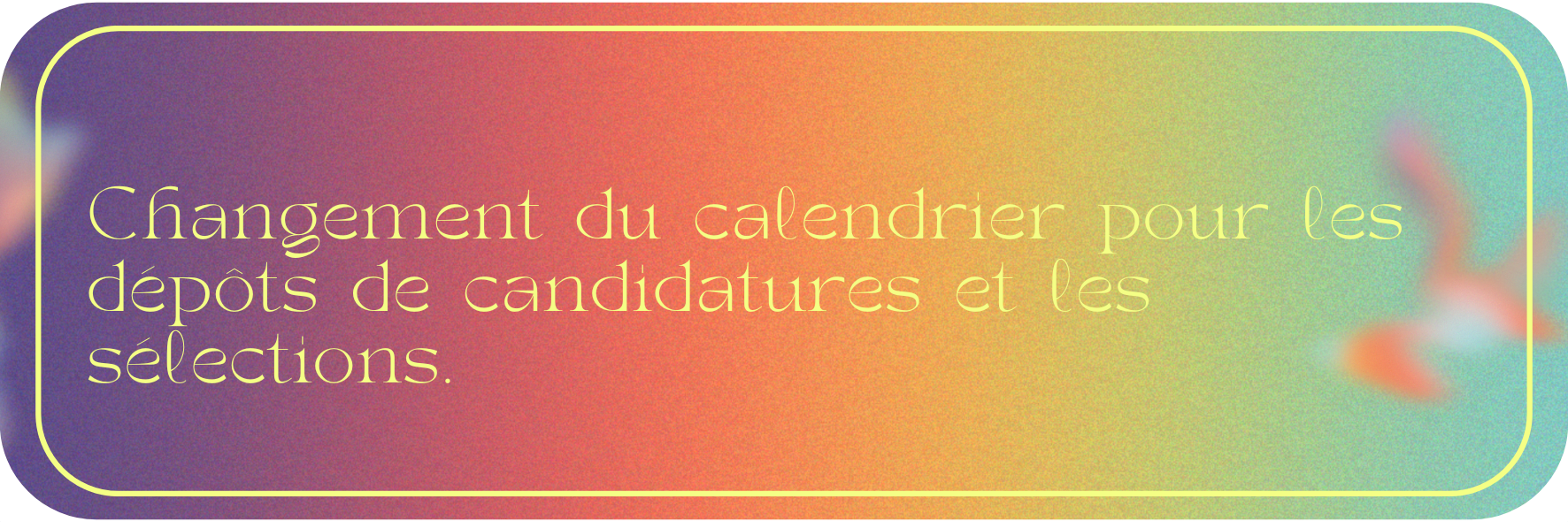 Changement du calendrier 2026.