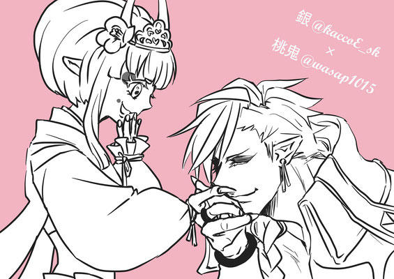 銀とわさぴーさま宅の桃鬼ちゃん