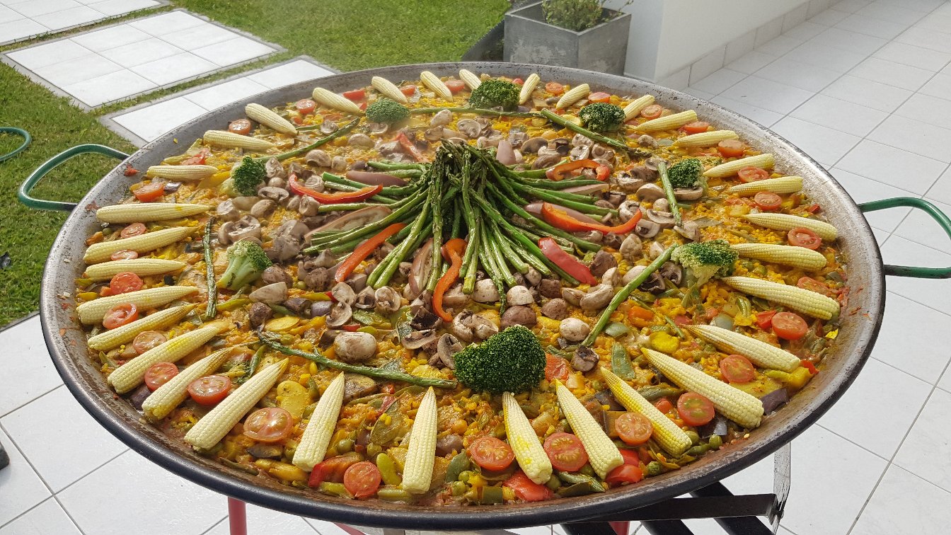 paella vegetariana - chema's catering - paella lima a domicilio y en vivo