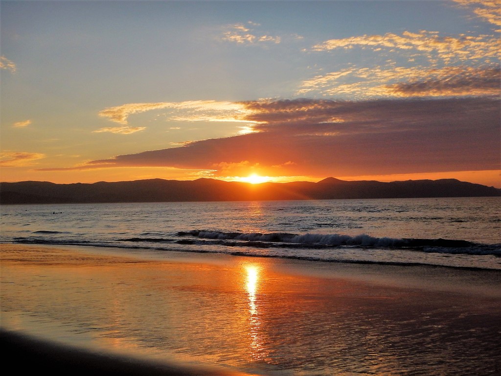Sonnenuntergang in der Spirits Bay