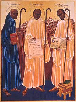 I tre Padri Fondatori dell’Ordine Cistercense: San Roberto di Molesme, Santo Stefano Harding, Sant’Alberico