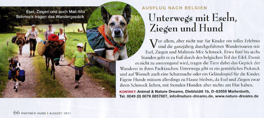 Zeitschrift "Partner Hund" August 2011