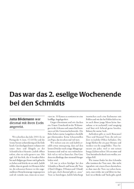 Esel-POST "Ausgabe 93, Juni 2011"