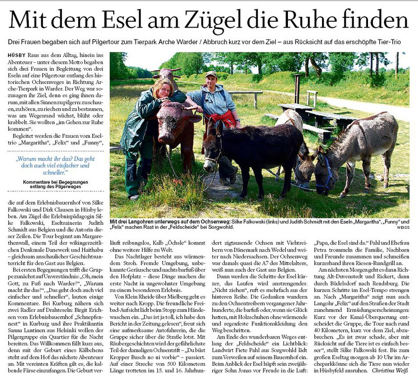 Tageszeitung in Schleswig Holstein am 9. Juni 2012