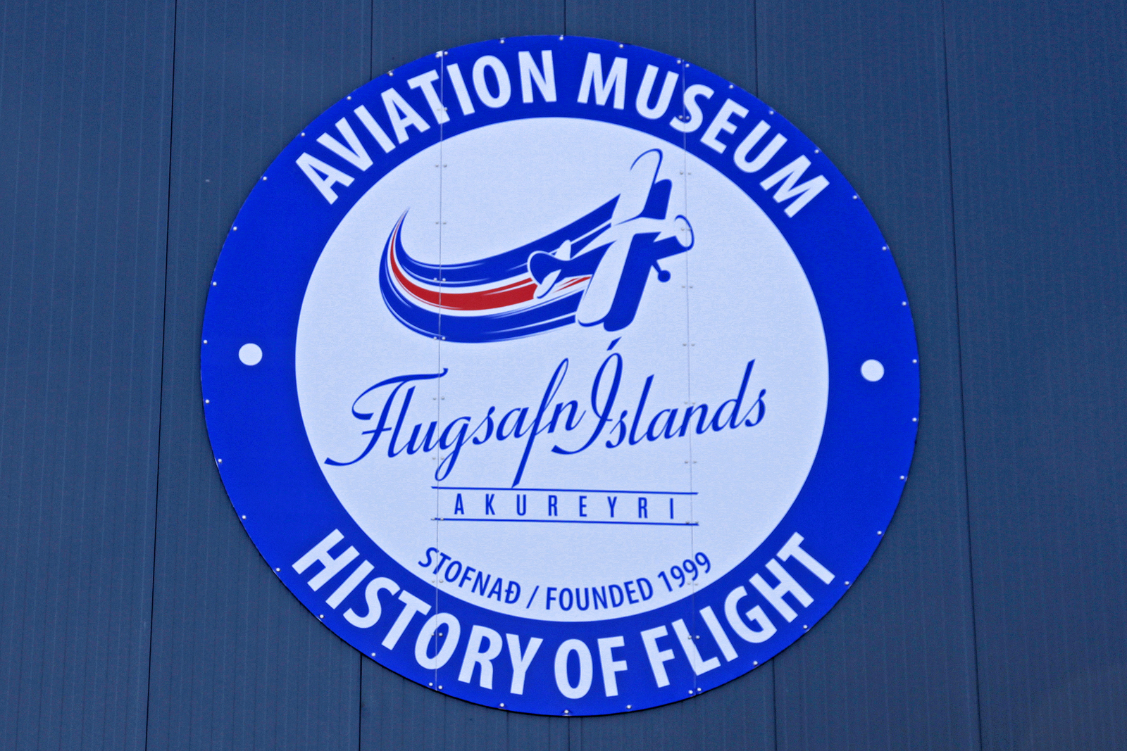 Logo des Flugsafn Islands - Aviation Museum Akureyri, AEY, 14. August 2020