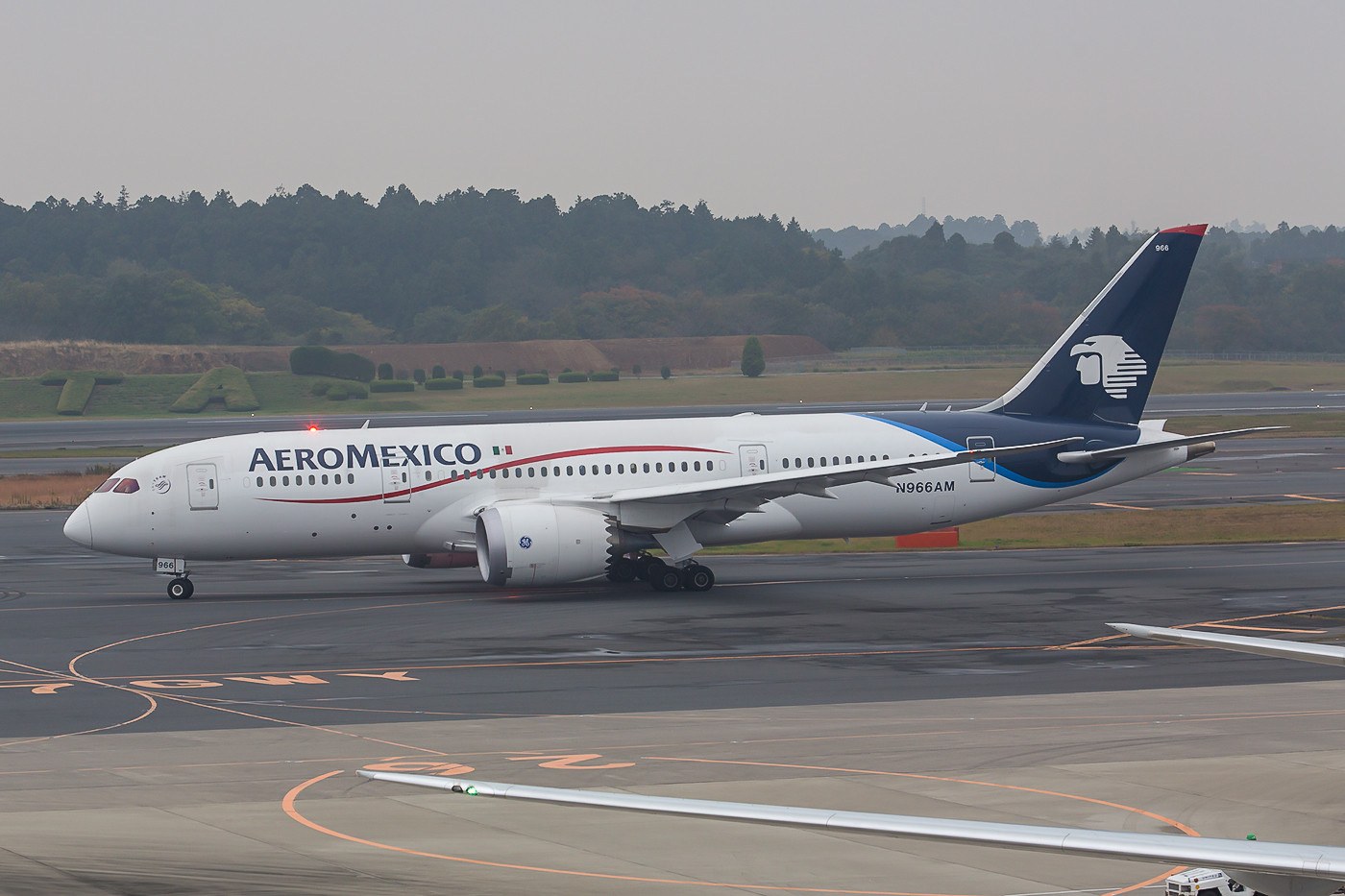 Der Dramliner der Aeromexico verbindet Tokyo mit Mexico-City via Tijuana.