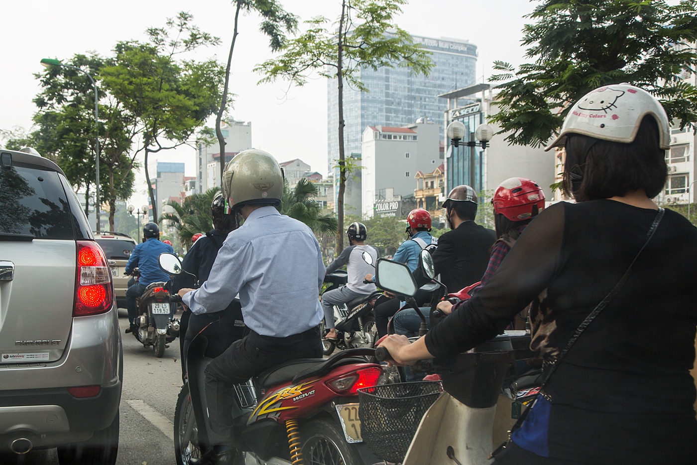 Das tägliche Chaos auf Hanoi´s Straßen.