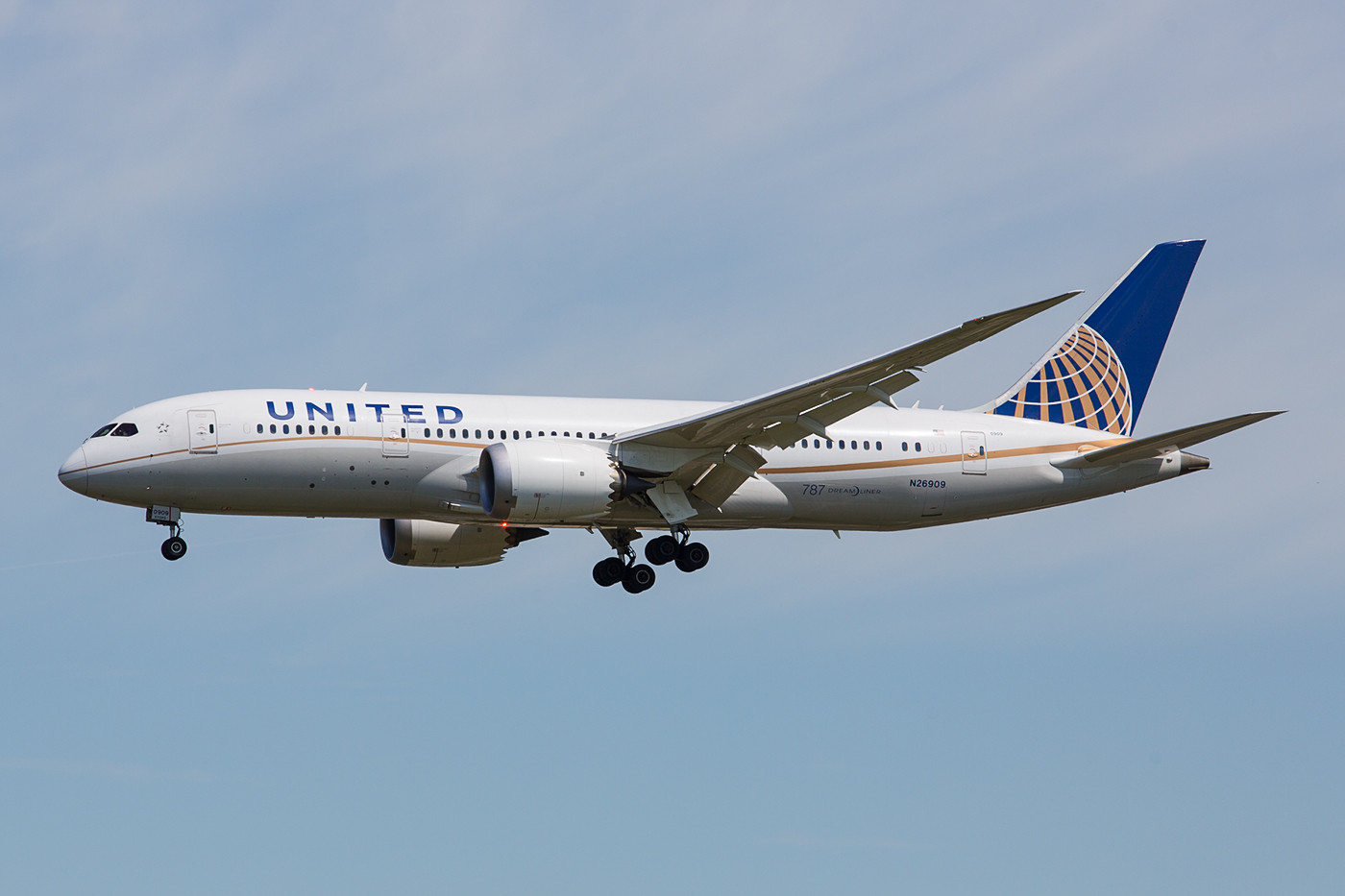 United mit Boeing 787-8, die noch aus der ursprünglichen Order von Continental stammt. 