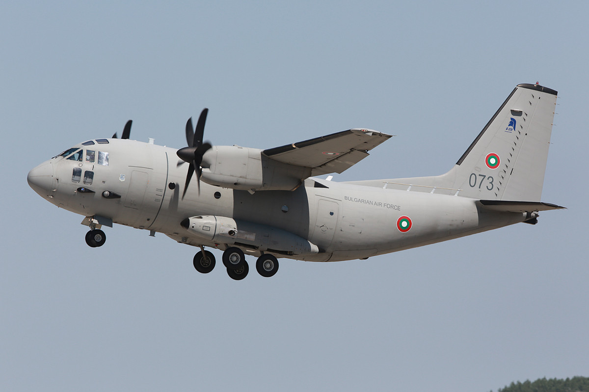 Das Begleitflugzeug war eine C-27J Spartan aus Sofia