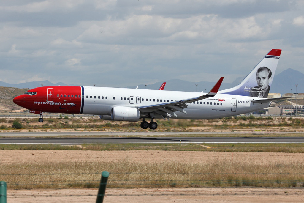 Auch hier fliegen die Boeing 737 der Norwegian.