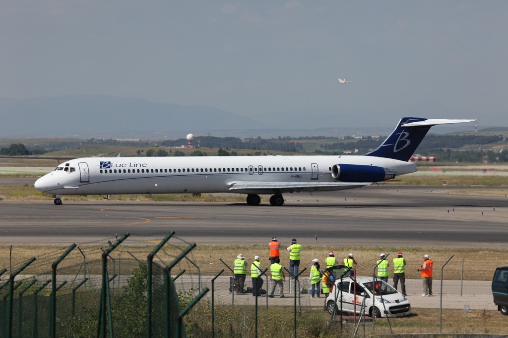 Eine der MD-83 von Blue Line aus Frankreich auf einem Einzelcharter.