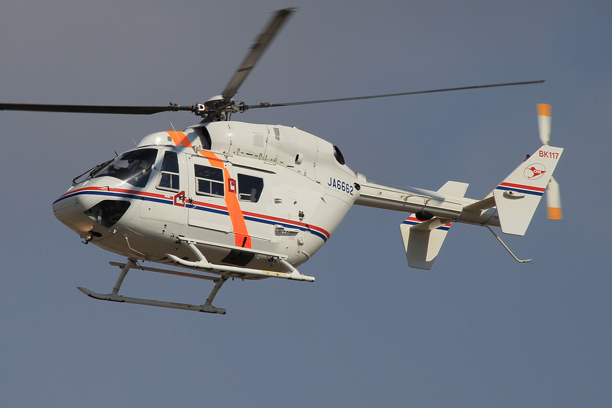 Die BK 117 ist in Japan ein beliebter Rettungshubschrauber.