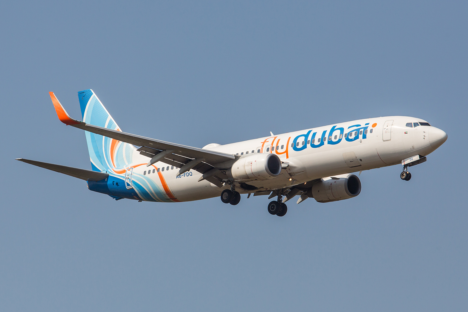 Täglich aus den UAE kommen die Boeing 737-8KN der FlyDubai.