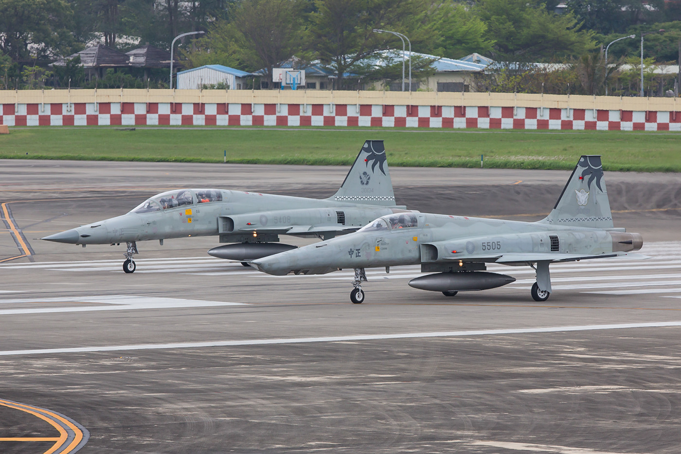 RF-5E und F5F Tiger II, auf der Runway. Leider flogen bei unserem Besuch nur diese zwei Maschinen.