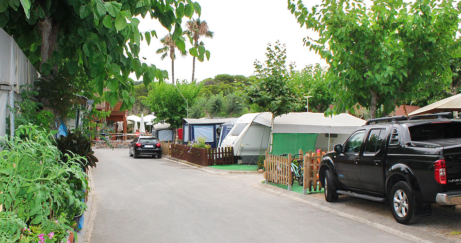 vue sur les caravanes du camping