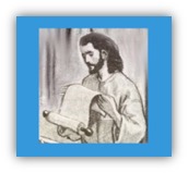 Jezus leest boekrol in synagoge
