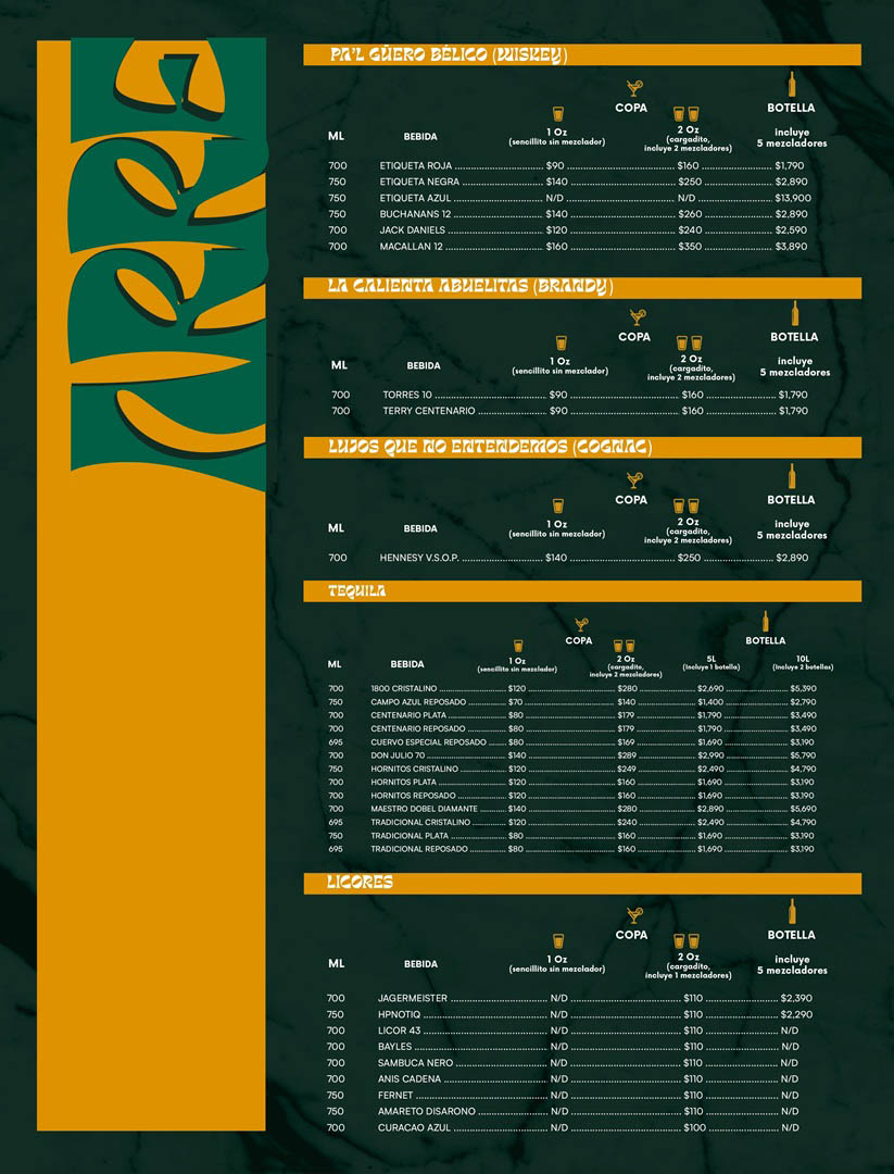 menu puede variar sin previo aviso