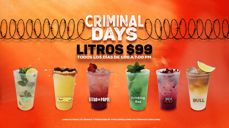 Criminal Wings, promociones en lunes en CDMX