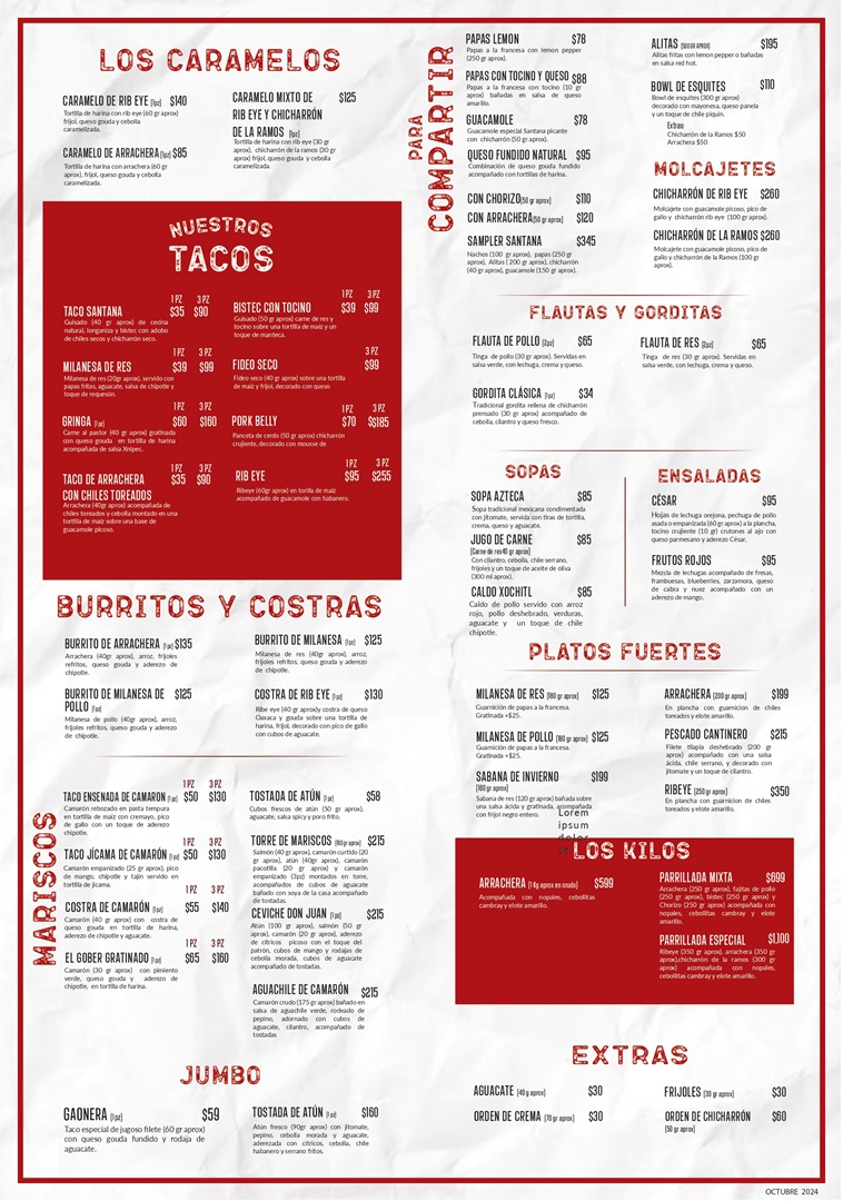 menu puede variar sin previo aviso