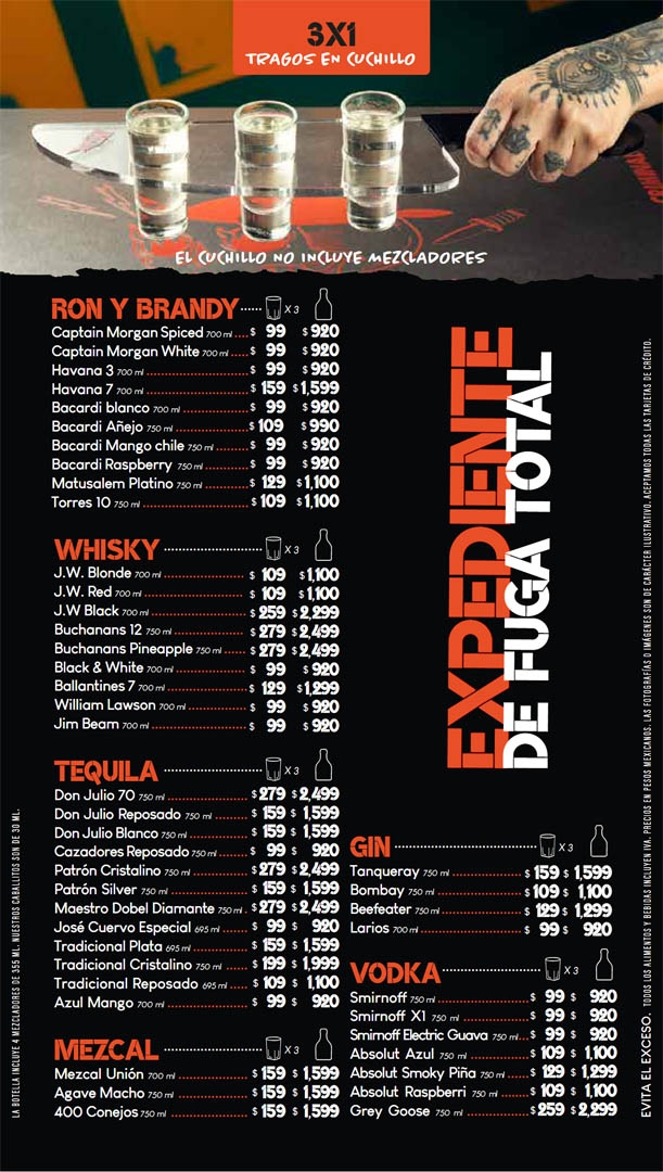 menu puede variar sin previo aviso
